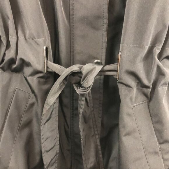 Liz Claiborne jacket all weather black and tan belted zip & button size small - Picture 3 of 12